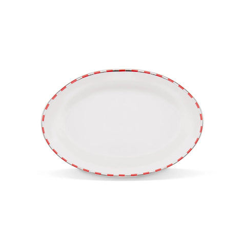 Karaca Aries Porcelain Serving Platter, 21cm, Red Multi