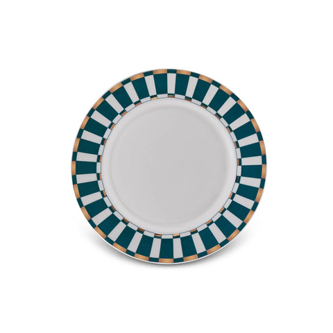 Karaca Aries Porcelain Dinner Plate, 27cm, Green Multi