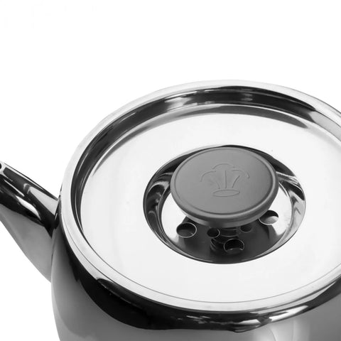 Karaca Galya Stainless Steel Induction Teapot Set, Silver Black