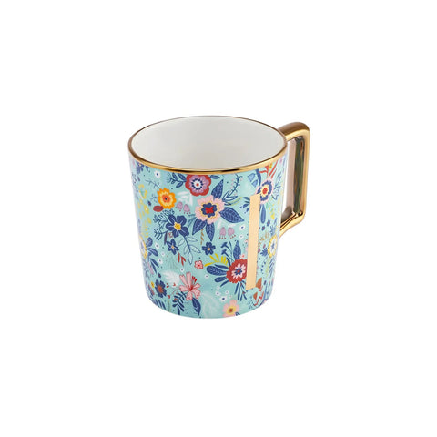 Karaca Flower Porcelain Letter I Mug, 350ml, Multi