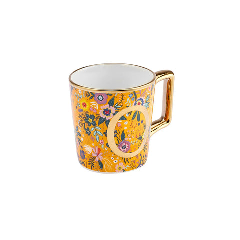 Karaca Flower Porcelain Letter O Mug, 350ml, Multi