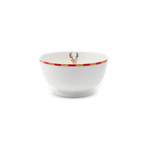 Karaca Aries Porcelain CerealSoup Bowl, 14cm, Red Multi