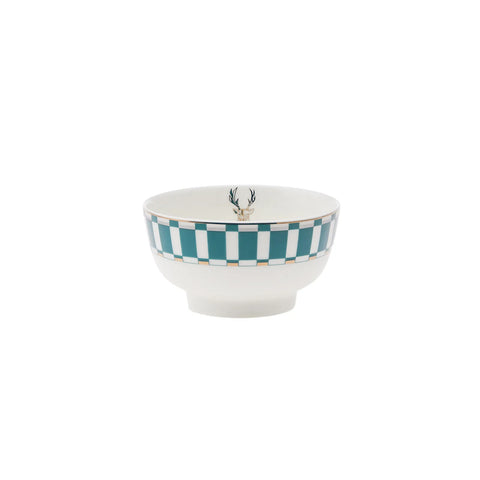 Karaca Aries Porcelain CerealSoup Bowl, 14cm, Green Multi