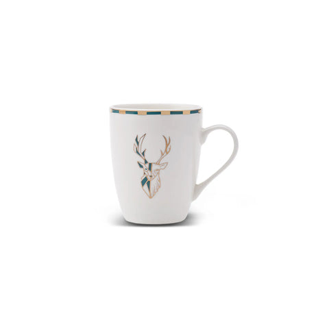 Karaca Aries Porcelain Mug, 340ml, Green Yellow Multi