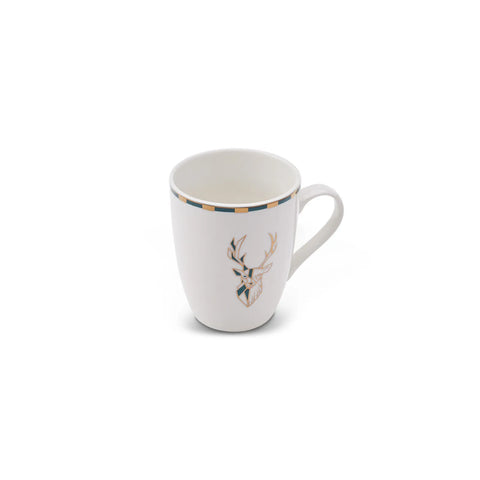 Karaca Aries Porcelain Mug, 340ml, Green Yellow Multi