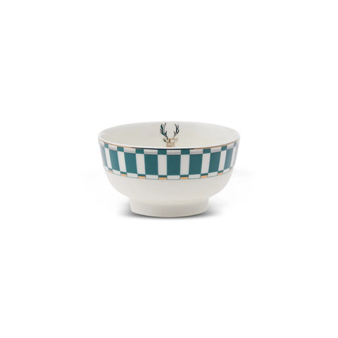 Karaca Aries Porcelain Snack Bowl, 12cm, Green Multi