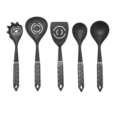 Karaca Diamond 5 Piece Kitchen Utensil Set with Stand, Multi