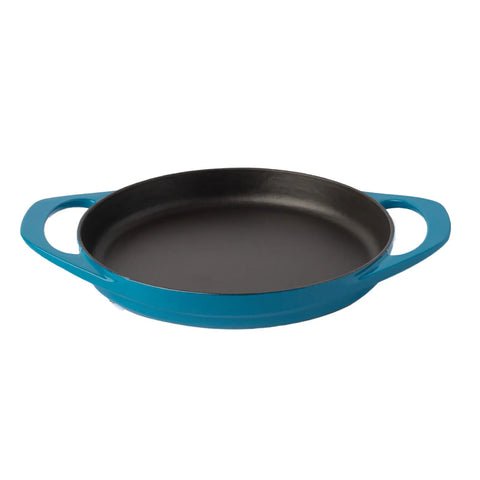 Pot Art Cast Iron Induction Shallow Stock Pot, 22cm, Blue