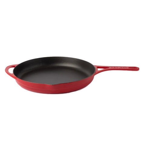 Pot Art Cast Iron Induction Frying Pan, 28cm, Red