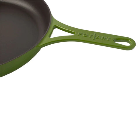 Pot Art Cast Iron Induction Frying Pan, 28cm, Green