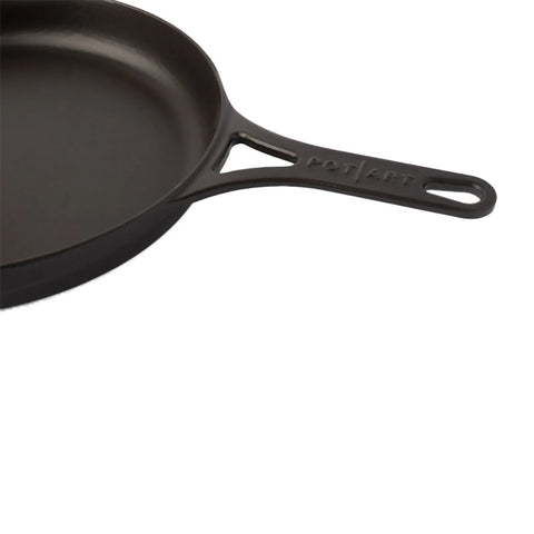 Pot Art Cast Iron Induction Frying Pan, 28cm, Black