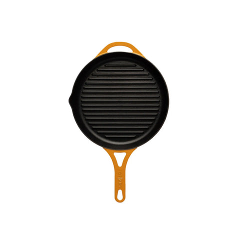 Pot Art Cast Iron Induction Griddle Pan, 28cm, Yellow