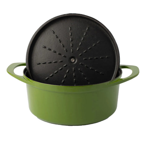 Pot Art Cast Iron Induction Stockpot with Lid, 24cm, Green