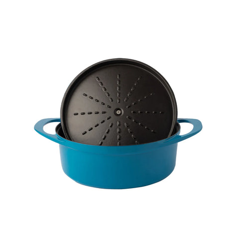 Pot Art Cast Iron Induction Stockpot with Lid, 28cm, Blue