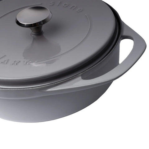 Pot Art Cast Iron Induction Shallow Casserole with Lid, 26cm, Grey