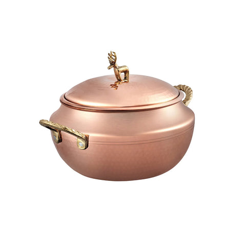 Karaca Alacahoyuk Copper Stockpot with Lid, 20cm, Copper