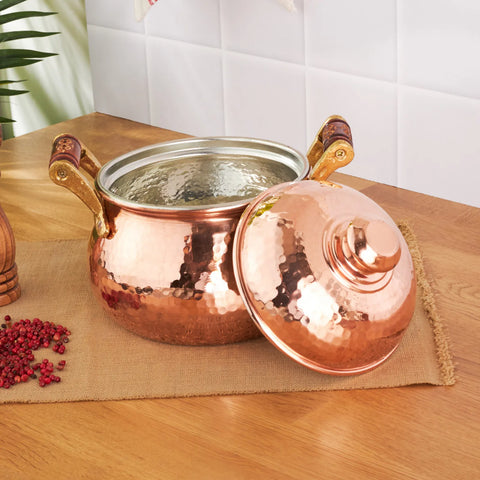 Karaca Mesopotamia Copper Stockpot with Lid, 16cm, Copper