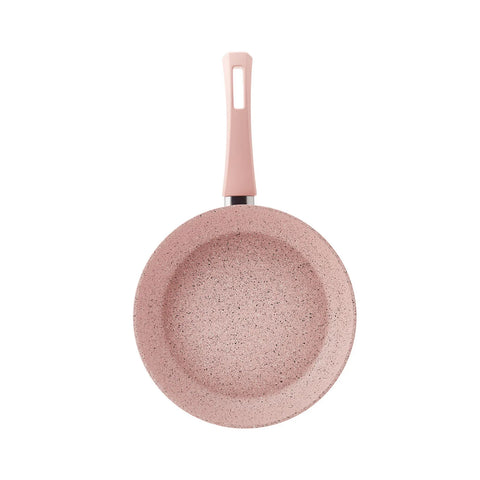 Karaca Stella Biogranite 11-Piece Non-Stick Cookware Set with Knife Set, Pink