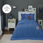 Karaca Home Motto Cotton Comfort Duvet Set with Bed Sheet, Single, Blue