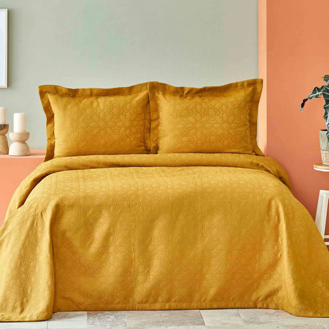 Karaca Home Back To Basic Bedspread Set, Single, Light Mustard