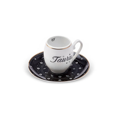 Karaca Signs of the Zodiac Taurus Porcelain Espresso Turkish Coffee Cup, 90ml, Multi