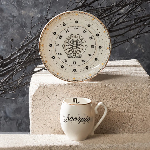 Karaca Signs of the Zodiac Signs of the Zodiac Scorpio Porcelain Espresso Turkish Coffee Cup, 90ml, Multi