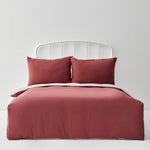 Karaca Home Duvet Cover Set, Double, Burgundy Beige