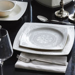 Karaca Lazio 60-Piece Porcelain Dinner Set for 12 People, White