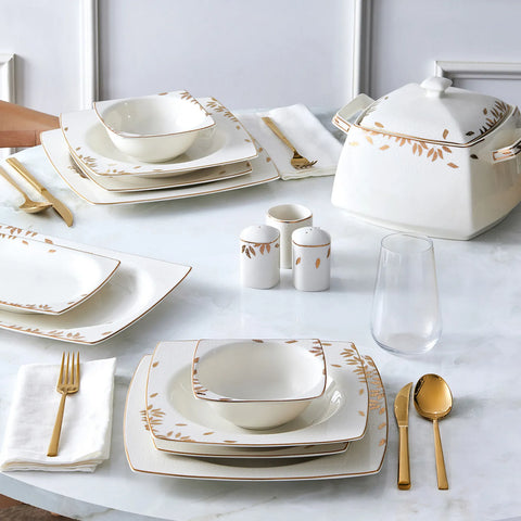 Karaca Sevilla 60-Piece Porcelain Dinner Set for 12 People, Multi