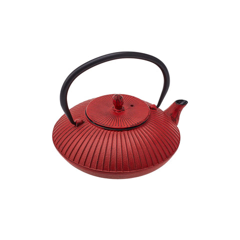 Karaca Japanese Cast Iron Teapot, 800ml, Red Black