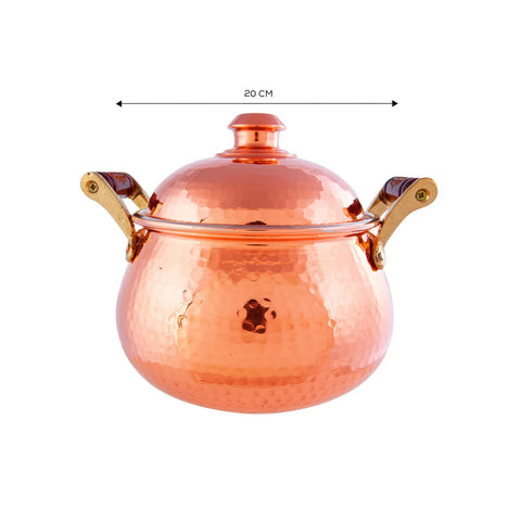 Karaca Mesopotamia Copper Stockpot with Lid, 20cm, Copper