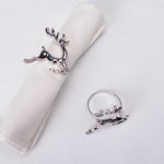 Karaca Home Deer Metal Napkin Ring Set, 2 Piece, Silver