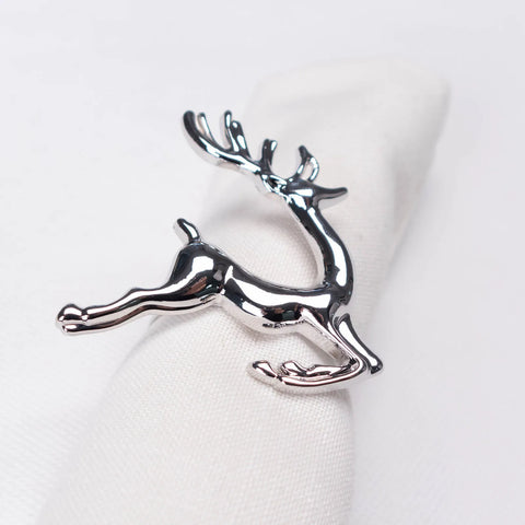 Karaca Home Deer Metal Napkin Ring Set, 2 Piece, Silver