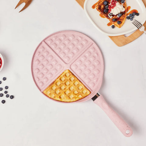 Karaca Love of Kitchen Biogranite Waffle Pan, 26cm, Pink