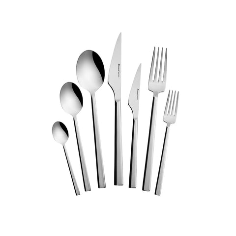 Karaca Halley 84-Piece Stainless Steel Cutlery Set for 12 People, Platinum