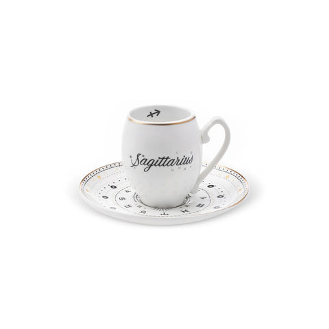 Karaca Signs of the Zodiac Sagittarius Porcelain Espresso Turkish Coffee Cup, 90ml, Multi