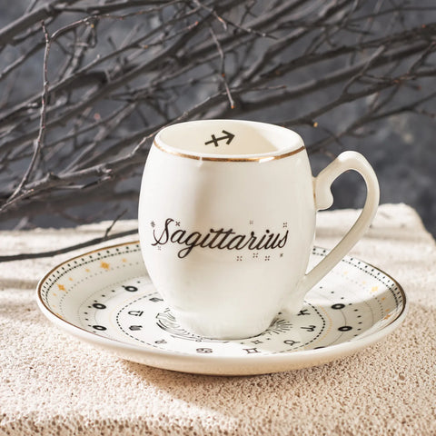 Karaca Signs of the Zodiac Sagittarius Porcelain Espresso Turkish Coffee Cup, 90ml, Multi