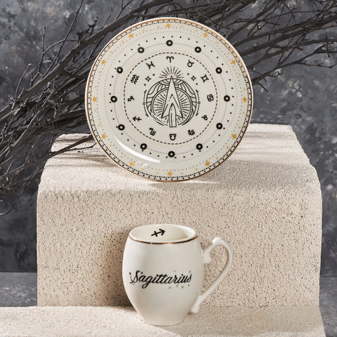 Karaca Signs of the Zodiac Sagittarius Porcelain Espresso Turkish Coffee Cup, 90ml, Multi