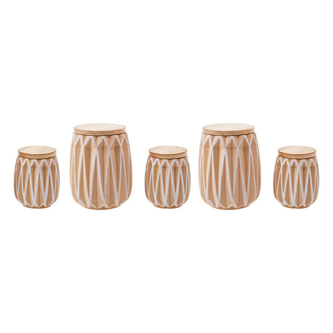 Karaca Pars 5 Piece Ceramic Spice Jar Set, Multi