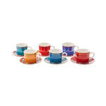 Karaca 12-Piece Porcelain Espresso Turkish Coffee Cup Set for 6 People, 80ml, Multi