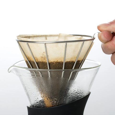 Karaca Brewy Glass Coffee Dripper, 700ml, Black Transparent