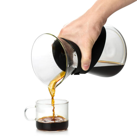 Karaca Brewy Glass Coffee Dripper, 700ml, Black Transparent