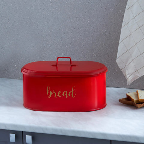 Karaca Monroe Metal Bread Box, 8.5L, Red