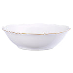 Karaca Romantic Porcelain Serving Bowl, 23cm, White Gold