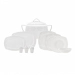 Karaca New Suha 60-Piece Porcelain Dinner Set for 12 People, White