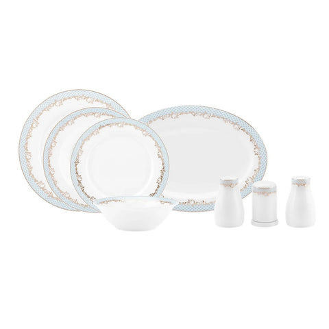 Karaca Rocco 56 Piece Bone China Dinner Set for 12 People, Multi