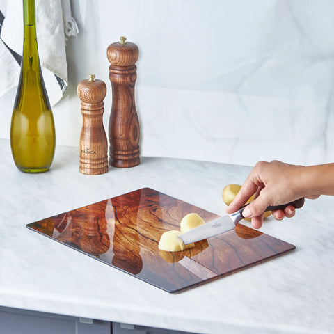 Karaca Olive Glass Chopping Board, 25cmx35cm, Multi