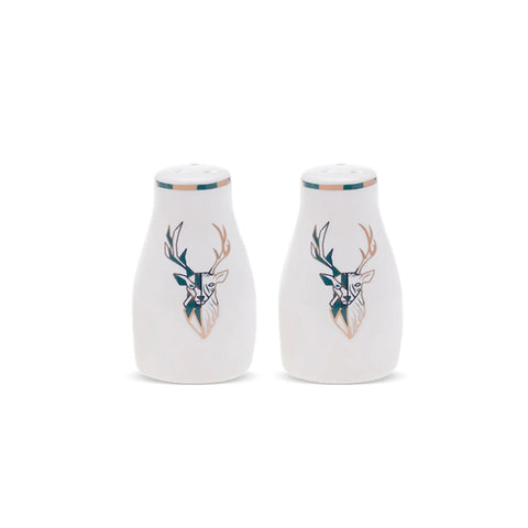 Karaca Aries Porcelain Salt and Pepper Shaker, 30ml, Green Multi