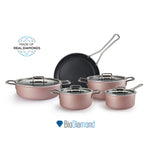 Karaca Mastermaid BioDiamond 9-Piece Cookware Set, Bronzy Silver