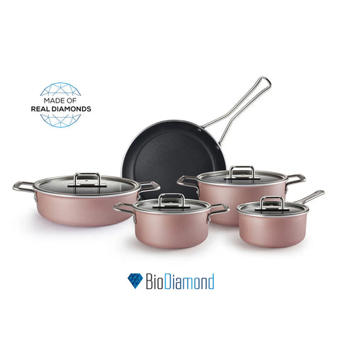 Karaca Mastermaid BioDiamond 9-Piece Cookware Set, Bronzy Silver